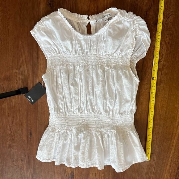 Joe’s Sleeveless Cotton Voile Peplum Top | White | XS MSRP $178 - Picture 6 of 10